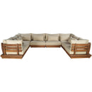  Meridian Mirella 150" Tan Water Resistant Fabric Upholstered 8 pc Outdoor Patio Modular Sectional IMAGE 3