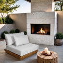  Meridian Mirella Off-White Water Resistant Fabric Upholstered Outdoor Patio Modular Armless Chair IMAGE 2
