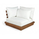  Meridian Mirella Off-White Water Resistant Fabric Upholstered Outdoor Patio Modular Corner Chair IMAGE 1