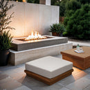  Meridian Mirella Off-White Water Resistant Fabric Upholstered Outdoor Patio Modular Ottoman IMAGE 2