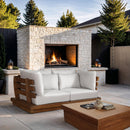  Meridian Mirella 76" Off-White Water Resistant Fabric Upholstered 2 pc Outdoor Patio Modular Loveseat IMAGE 2