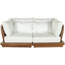  Meridian Mirella 76" Off-White Water Resistant Fabric Upholstered 2 pc Outdoor Patio Modular Loveseat IMAGE 3
