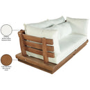  Meridian Mirella 76" Off-White Water Resistant Fabric Upholstered 2 pc Outdoor Patio Modular Loveseat IMAGE 8