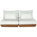  Meridian Mirella 74" Off-White Water Resistant Fabric Upholstered 2 pc Outdoor Patio Modular Loveseat IMAGE 3