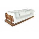  Meridian Mirella 113" Off-White Water Resistant Fabric Upholstered 3 pc Outdoor Patio Modular Sofa IMAGE 1