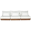  Meridian Mirella 111" Off-White Water Resistant Fabric Upholstered 3 pc Outdoor Patio Modular Sofa IMAGE 3