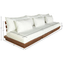  Meridian Mirella 111" Off-White Water Resistant Fabric Upholstered 3 pc Outdoor Patio Modular Sofa IMAGE 7