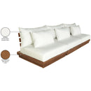  Meridian Mirella 111" Off-White Water Resistant Fabric Upholstered 3 pc Outdoor Patio Modular Sofa IMAGE 8