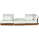  Meridian Mirella 112" Off-White Water Resistant Fabric Upholstered 3 pc Outdoor Patio Modular Sofa IMAGE 3