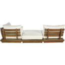  Meridian Mirella 112" Off-White Water Resistant Fabric Upholstered 3 pc Outdoor Patio Modular Sofa IMAGE 5