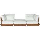  Meridian Mirella 113" Off-White Water Resistant Fabric Upholstered 3 pc Outdoor Patio Modular Sofa IMAGE 3