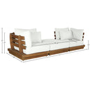  Meridian Mirella 113" Off-White Water Resistant Fabric Upholstered 3 pc Outdoor Patio Modular Sofa IMAGE 7