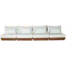  Meridian Mirella 148" Off-White Water Resistant Fabric Upholstered 4 pc Outdoor Patio Modular Sofa IMAGE 3