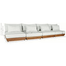  Meridian Mirella 148" Off-White Water Resistant Fabric Upholstered 4 pc Outdoor Patio Modular Sofa IMAGE 7