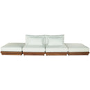  Meridian Mirella 148" Off-White Water Resistant Fabric Upholstered 4 pc Outdoor Patio Modular Sofa IMAGE 3