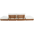  Meridian Mirella 148" Off-White Water Resistant Fabric Upholstered 4 pc Outdoor Patio Modular Sofa IMAGE 5