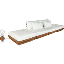  Meridian Mirella 148" Off-White Water Resistant Fabric Upholstered 4 pc Outdoor Patio Modular Sofa IMAGE 8