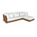  Meridian Mirella 113" Off-White Water Resistant Fabric Upholstered 4 pc Outdoor Patio Modular Sectional IMAGE 1