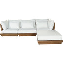  Meridian Mirella 113" Off-White Water Resistant Fabric Upholstered 4 pc Outdoor Patio Modular Sectional IMAGE 3
