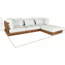  Meridian Mirella 113" Off-White Water Resistant Fabric Upholstered 4 pc Outdoor Patio Modular Sectional IMAGE 7
