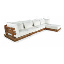  Meridian Mirella 150" Off-White Water Resistant Fabric Upholstered 5 pc Outdoor Patio Modular Sectional IMAGE 1
