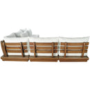  Meridian Mirella 112" Off-White Water Resistant Fabric Upholstered 5 pc Outdoor Patio Modular Sectional IMAGE 5