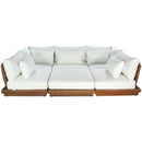  Meridian Mirella 113" Off-White Water Resistant Fabric Upholstered 6 pc Outdoor Patio Modular Sectional IMAGE 3