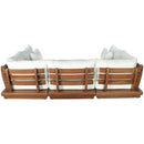  Meridian Mirella 113" Off-White Water Resistant Fabric Upholstered 6 pc Outdoor Patio Modular Sectional IMAGE 5
