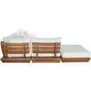  Meridian Mirella 149" Off-White Water Resistant Fabric Upholstered 6 pc Outdoor Patio Modular Sectional IMAGE 4