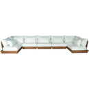  Meridian Mirella 187" Off-White Water Resistant Fabric Upholstered 7 pc Outdoor Patio Modular Sectional IMAGE 3