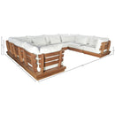  Meridian Mirella 150" Off-White Water Resistant Fabric Upholstered 8 pc Outdoor Patio Modular Sectional IMAGE 7