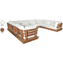 Meridian Mirella 150" Off-White Water Resistant Fabric Upholstered 8 pc Outdoor Patio Modular Sectional IMAGE 8