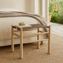  Meridian Santos Brown Vegan Leather Upholstered Bench IMAGE 2