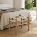  Meridian Santos Cream Vegan Leather Upholstered Bench IMAGE 2