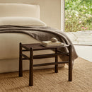  Meridian Santos Brown Vegan Leather Upholstered Bench IMAGE 2