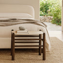  Meridian Santos Cream Vegan Leather Upholstered Bench IMAGE 2