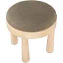  Meridian Larea Brown Linen Textured Fabric Upholstered Ottoman IMAGE 4