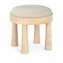  Manufacturer Color_Cream -- Larea Cream Linen Textured Fabric Upholstered Ottoman IMAGE 1