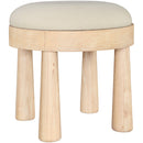  Manufacturer Color_Cream -- Larea Cream Linen Textured Fabric Upholstered Ottoman IMAGE 3