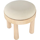 Manufacturer Color_Cream -- Larea Cream Linen Textured Fabric Upholstered Ottoman IMAGE 4
