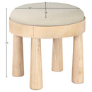  Manufacturer Color_Cream -- Larea Cream Linen Textured Fabric Upholstered Ottoman IMAGE 6
