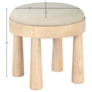  Meridian Larea Cream Linen Textured Fabric Upholstered Ottoman IMAGE 6