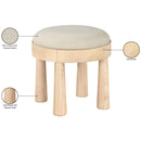  Manufacturer Color_Cream -- Larea Cream Linen Textured Fabric Upholstered Ottoman IMAGE 7
