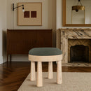  Manufacturer Color_Olive -- Larea Olive Linen Textured Fabric Upholstered Ottoman IMAGE 2