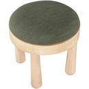  Manufacturer Color_Olive -- Larea Olive Linen Textured Fabric Upholstered Ottoman IMAGE 4