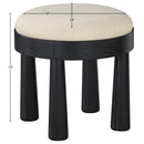  Manufacturer Color_Cream -- Larea Cream Linen Textured Fabric Upholstered Ottoman IMAGE 6