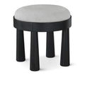  Manufacturer Color_Grey -- Larea Grey Linen Textured Fabric Upholstered Ottoman IMAGE 1