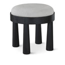  Manufacturer Color_Grey -- Larea Grey Linen Textured Fabric Upholstered Ottoman IMAGE 1
