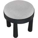  Manufacturer Color_Grey -- Larea Grey Linen Textured Fabric Upholstered Ottoman IMAGE 4