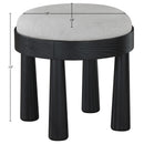  Manufacturer Color_Grey -- Larea Grey Linen Textured Fabric Upholstered Ottoman IMAGE 6